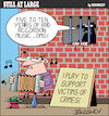Cartoon: Still at large 80 (small) by bindslev tagged accordion,accordions,musician,musicians,musical,instrument,instruments,player,players,crime,crimes,criminal,criminals,victim,victims,punishment,punishments,convict,convicts,sentence,sentences,jail,jails,gaol,gaols,prison,prisons,cruel