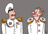 Cartoon: Epaulets and cakes (small) by Vasiliy tagged politics,army,general,epaulets,clown,cake,joke,war,peace,title,recognition,reward,excellence,officer,uniform,smile