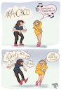 Cartoon: Someone is thinking of you (small) by Timo Essner tagged man,woman,love,superstition,telepathy,sneezing,hickups