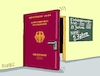 Cartoon: Passgenau (small) by RABE tagged ampel,ampelregierung,rot,grün,gelb,fdp,spd,grüne,rabe,ralf,böhme,cartoon,karikatur,pressezeichnung,farbcartoon,tagescartoon,scholz,kanzleramt,pass,passport,reisepass,eu,behörde,amt,wartezeiten,tür,einbürgerung,einbürgerungsfrist,staatsbürger,staatszugehörigkeit