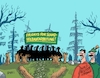 Cartoon: Schadholzaufarbeitung (small) by RABE tagged klimawandel,umwelt,umweltministerin,schulze,sp,klimapreis,heizung,auto,rabe,ralf,böhme,cartoon,karikatur,pressezeichnung,farbcartoon,tagescartoon,brücke,bettler,verkehr,klimaprämie,friday,for,future,waldgipfel,schadholz,borkenkäfer,schadholzbeseitigung,schadholzaufarbeitung,waldbesitzer,förster