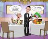 Cartoon: Im Restaurant (small) by Chris Berger tagged essen,restaurant,clown,komiker,lustig,komisch,geschmack