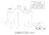 Cartoon: Sommerferien 2020 (small) by Mirco Tomicek tagged sommerferien,2020,urlaub,sommer,reise,warnung,ferien,strand,meer,sonne,küste,sandburg,verreisen,karikatur,cartoon,tomicek