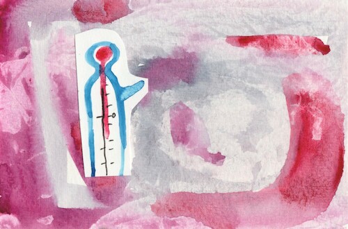 Cartoon: Different temperaments (medium) by Kestutis tagged art,kunst,dada,postcard,minicartoon,thermometer,climate,change,kestutis,lithuania