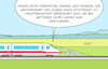 Cartoon: Stuttgart 21 (small) by Erl tagged politik,verkehr,bahn,projekt,stuttgart,21,umbau,kopfbahnhof,durchgangsbahnhof,unterirdisch,kosten,kostenexplosion,verzögerung,jahre,jahr,fahrgäste,lokführer,durchsage,weiterfahrt,zug,karikatur,erl