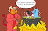 Cartoon: Teufel Trump (small) by Erl tagged politik,usa,trump,zölle,autos,eu,deutschland,teufel,hölle,karikatur,erl