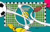 Cartoon: Wie verhext (small) by Erl tagged illustration,politik,sport,fussball,bundesliga,deutsche,meisterschaft,bvb,borussia,dortmund,torwand,riesenchance,vergeben,verhext,titel,rekordmeister,fc,bayern,münchen,karikatur,erl